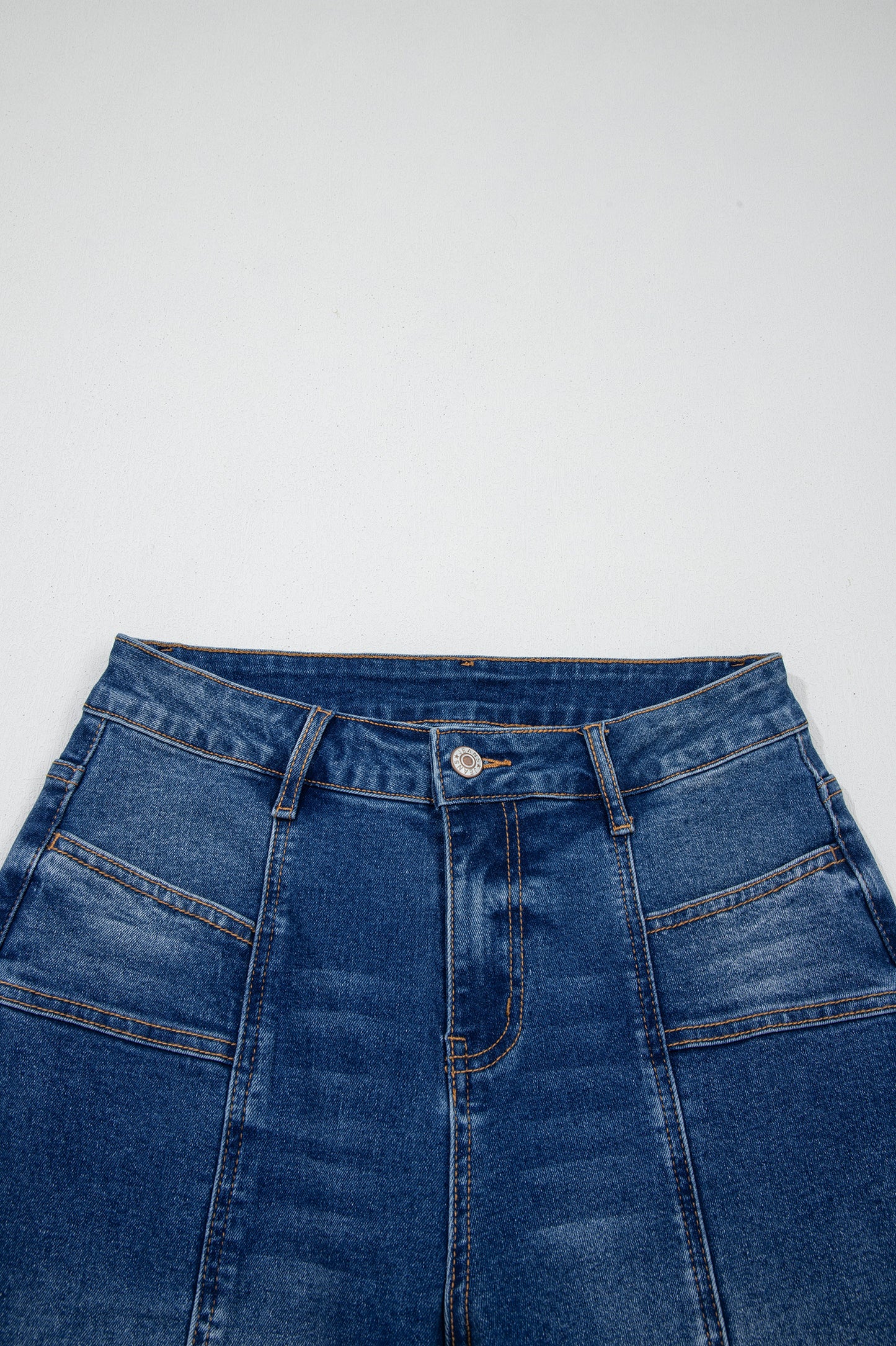 Sky Blue Tailored Seam Detail Womens Shift Jeans