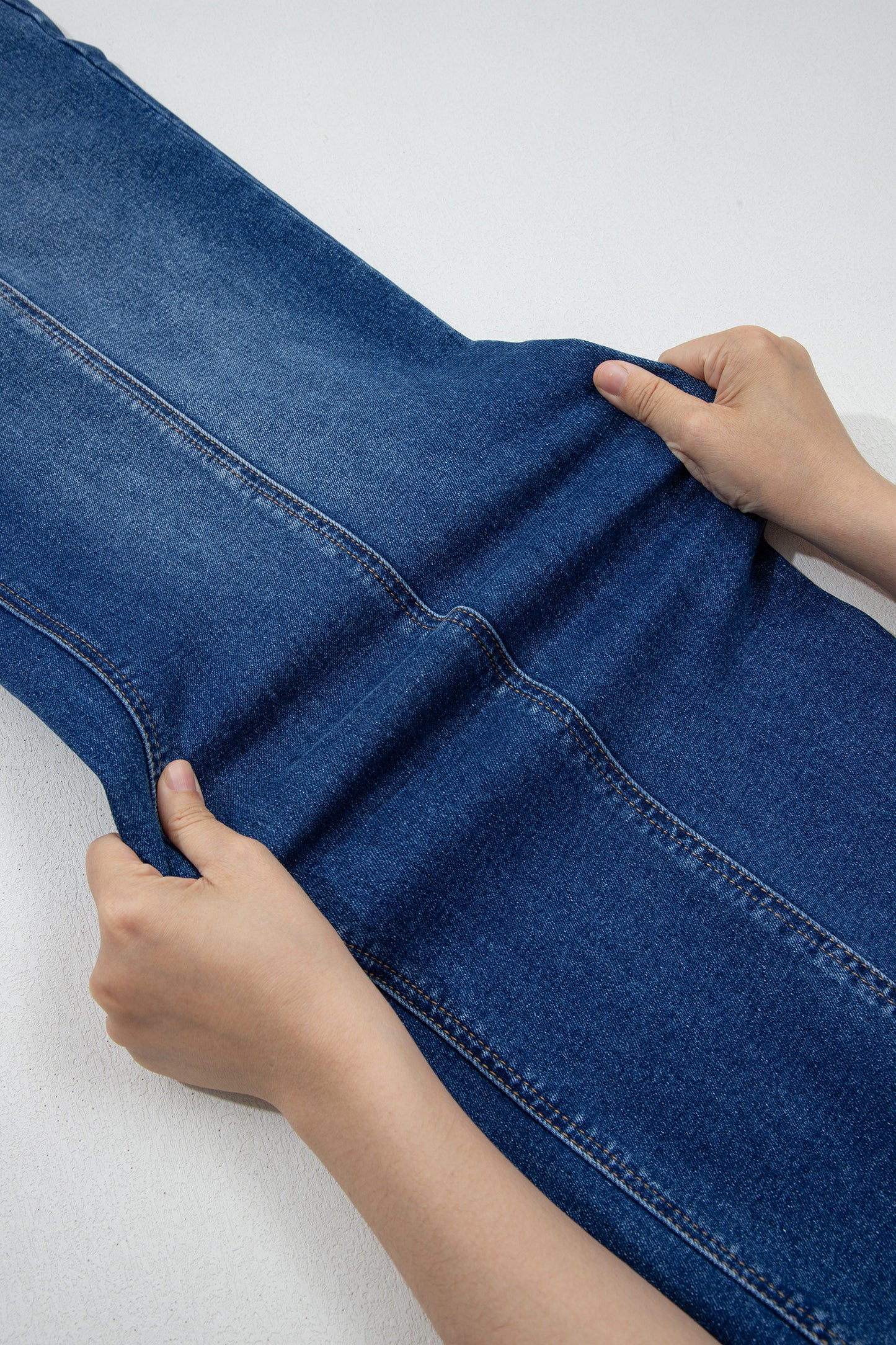 Sky Blue Tailored Seam Detail Womens Shift Jeans