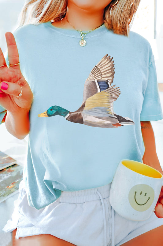 Flying Mallard Print Western Graphic Tee