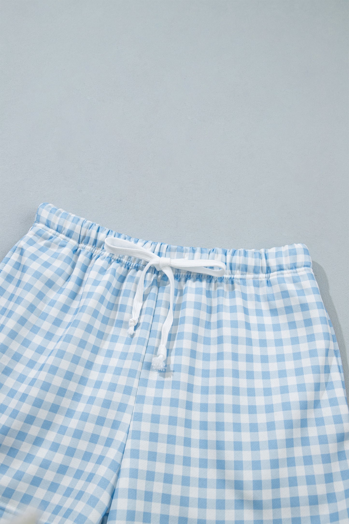 Yellow Plaid Baggy Casual Shorts 2pcs Outfit