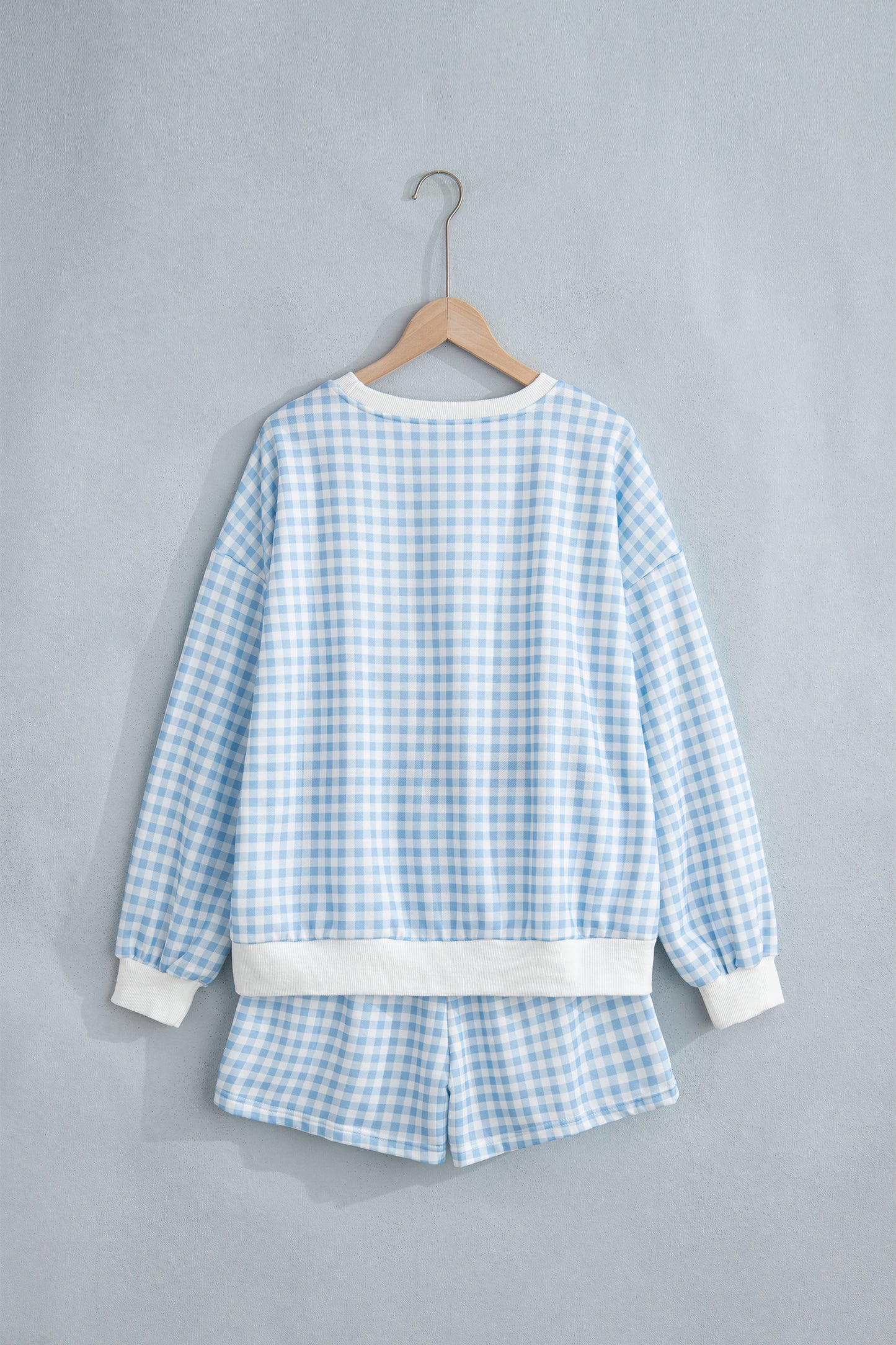 Yellow Plaid Baggy Casual Shorts 2pcs Outfit