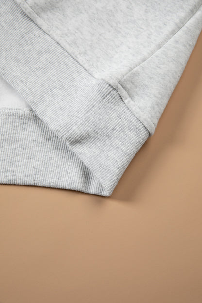 Light Grey Patchwork Camo Long Sleeve Hoodie