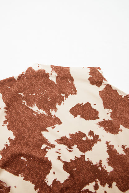 Brown Western Cow Spots Print Top