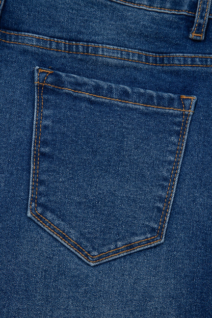 Sky Blue Tailored Seam Detail Womens Shift Jeans