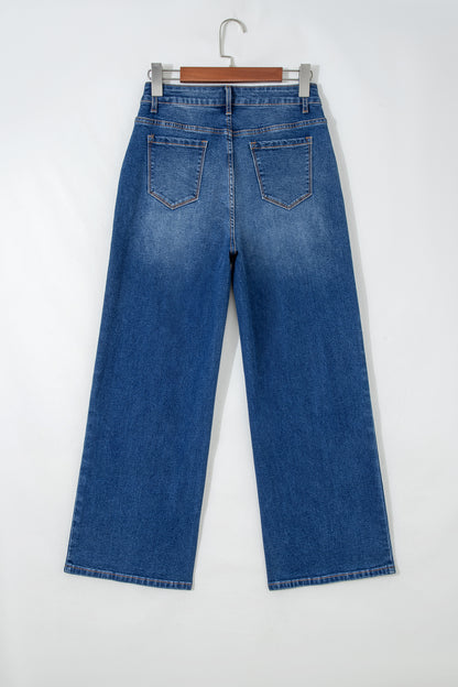 Sky Blue Tailored Seam Detail Womens Shift Jeans