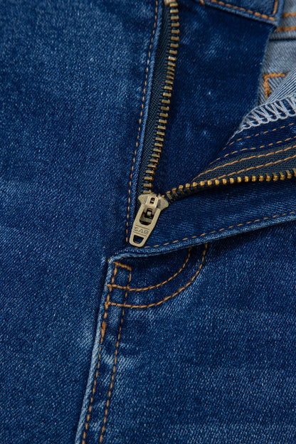 Sky Blue Tailored Seam Detail Womens Shift Jeans