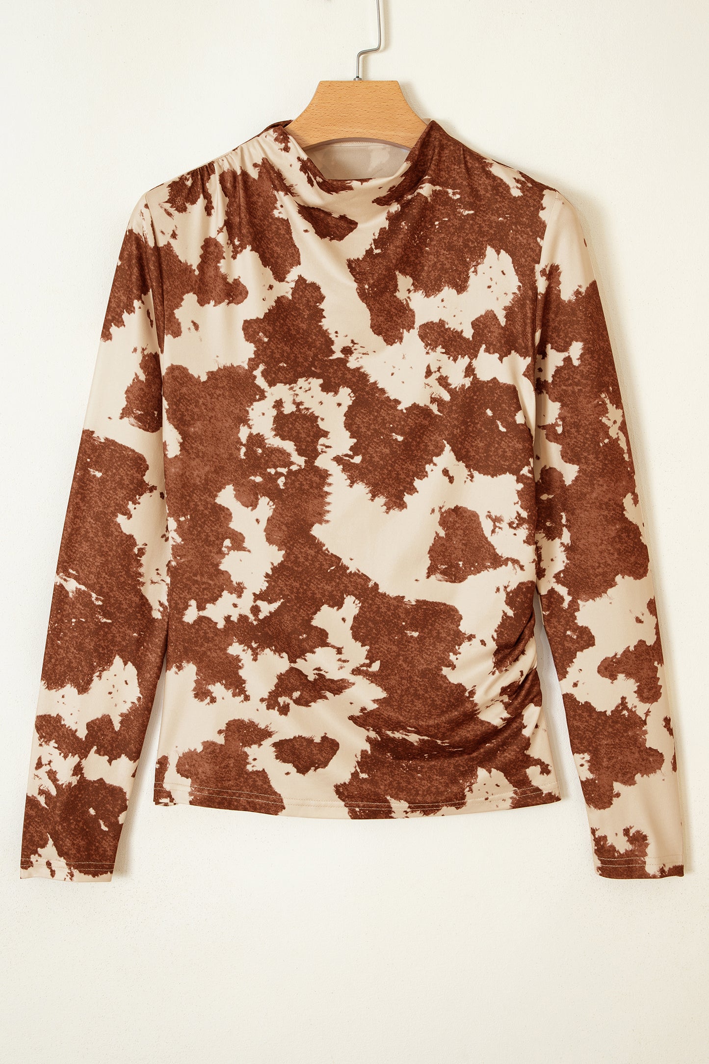 Brown Western Cow Spots Print Top
