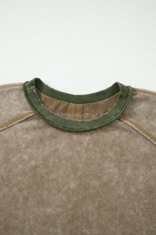 Breen Mineral Wash Flower Patched Oversize Top