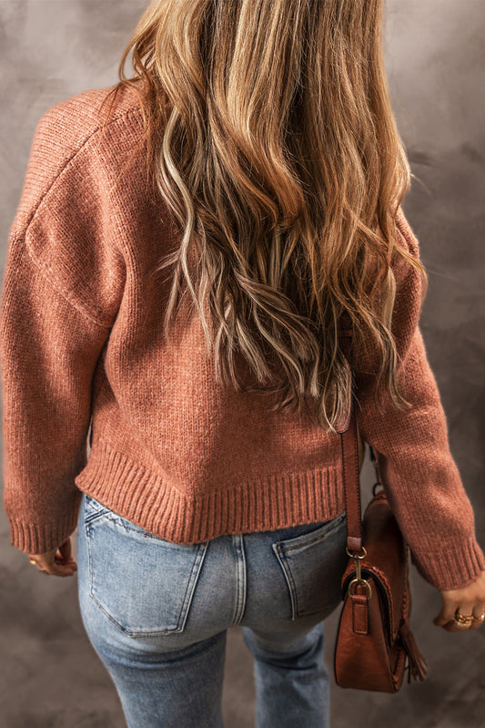 French Beige Cropped Cardigan