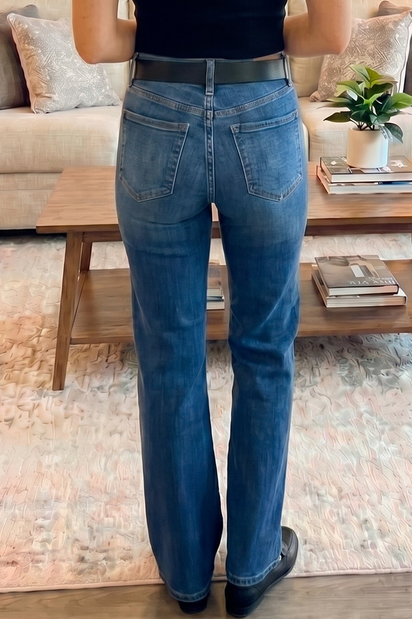 Sky Blue Tailored Seam Detail Womens Shift Jeans