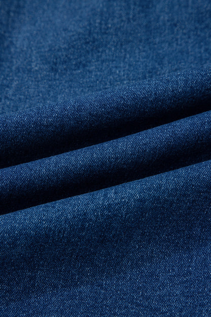 Sky Blue Tailored Seam Detail Womens Shift Jeans